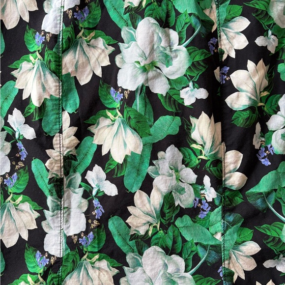 Anthropologie Floral Green Midi Dress with Sweetheart Neckline - Picture 4 of 10